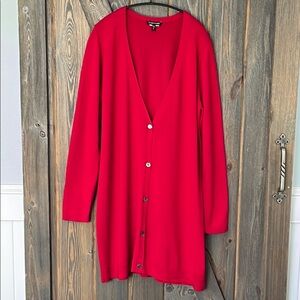 Eileen Fisher red cardigan